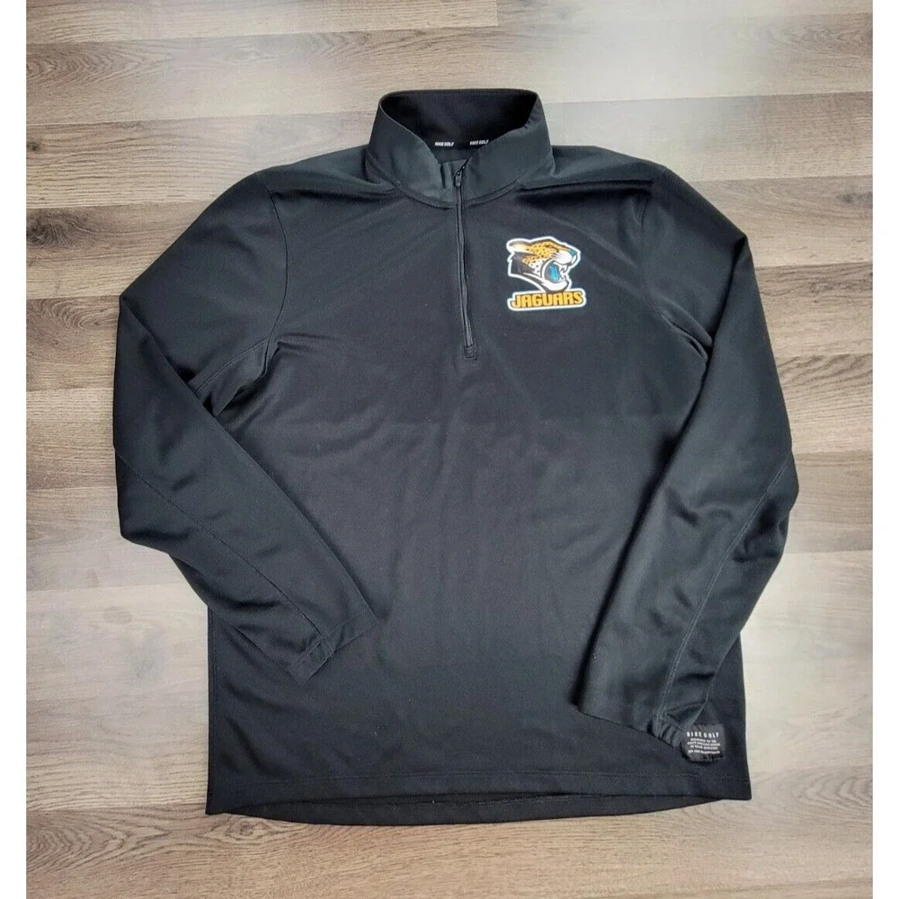 Nike Jacksonville Jaguars 1/4 Zip Jacket Pullover Medium Black Sweater NFL Mens